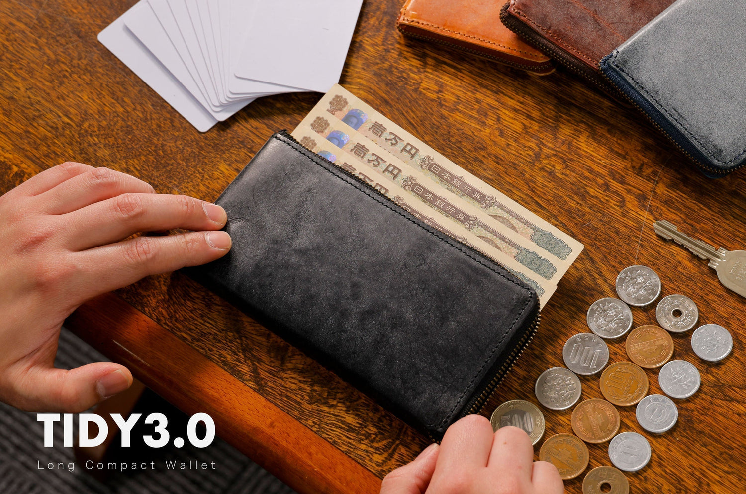 TIDY3.0｜薄さ1.0cm、長財布の最小解。極薄ブライドルレザーL字財布