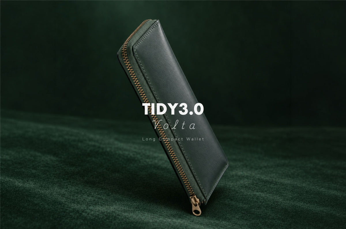 イタリアンレザーの極薄長財布「TIDY3.0 Volta」｜最小・最薄設計でスマートな収納を実現