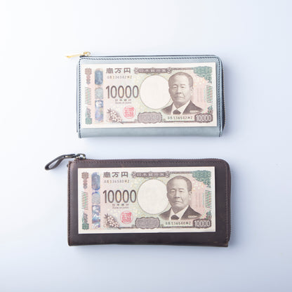 ホワイトワックス TIDY2.0 小さい長財布 栃木レザー L字ファスナー MANO
