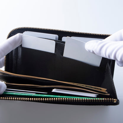 ホワイトワックス TIDY2.0 小さい長財布 栃木レザー L字ファスナー MANO