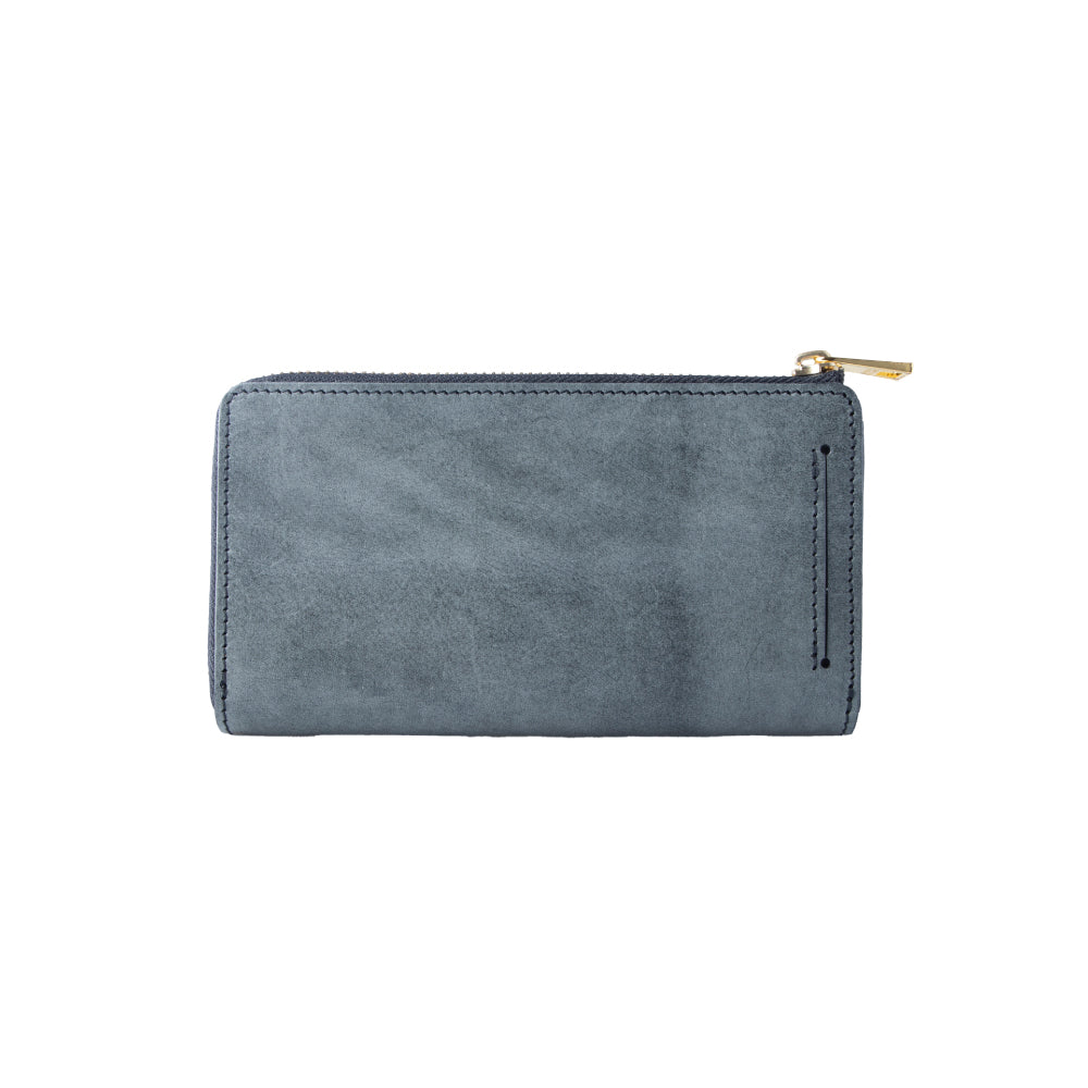 ホワイトワックス TIDY2.0 小さい長財布 栃木レザー L字ファスナー MANO